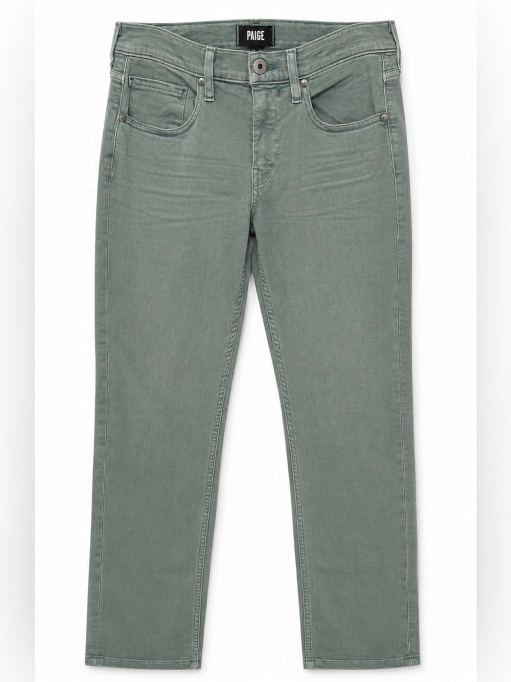 PAIGE Federal Straight-Leg Jeans in Sage Green